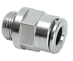 Tube connector G1/8 male for tube oØ 6 mm straight (brass nickel-plated)