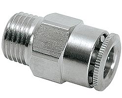 Tube connector M10x1 male for tube oØ 6 mm straight (brass nickel-plated)