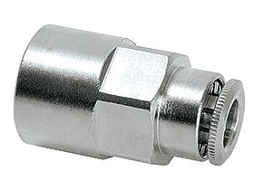 Tube connector G1/4 female for tube oØ 6 mm straight (brass nickel-plated)