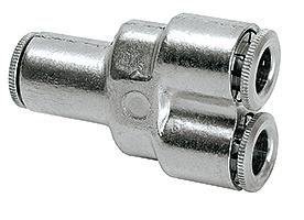 Y-Connector for tube oØ 6 mm (brass nickel-plated)